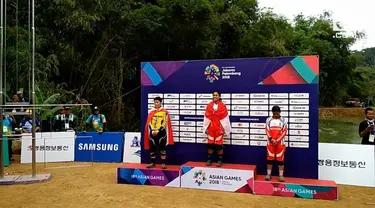 Atlet balap sepeda down hill putri, Tiara Andini menyumbang emas di Asian Games. Ia berencana menggunakan bonus juaranya untuk memperbaiki rumahnya