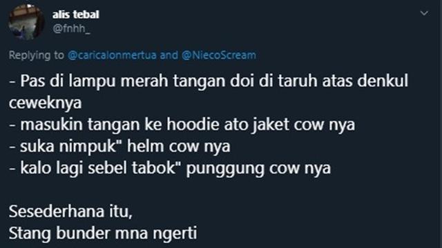 7 Cuitan Momen Pacaran Naik Motor ala Netizen Ini Bikin Senyum Sendiri