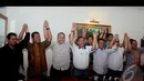 Pimpinan Trikarya Partai Golkar secara tegas menolak pemecatan Agung Laksono sebagai Wakil Ketua Umum DPP Partai Golkar, Jakarta, Minggu (10/8/2014) (Liputan6.com/Andrian M Tunay)
