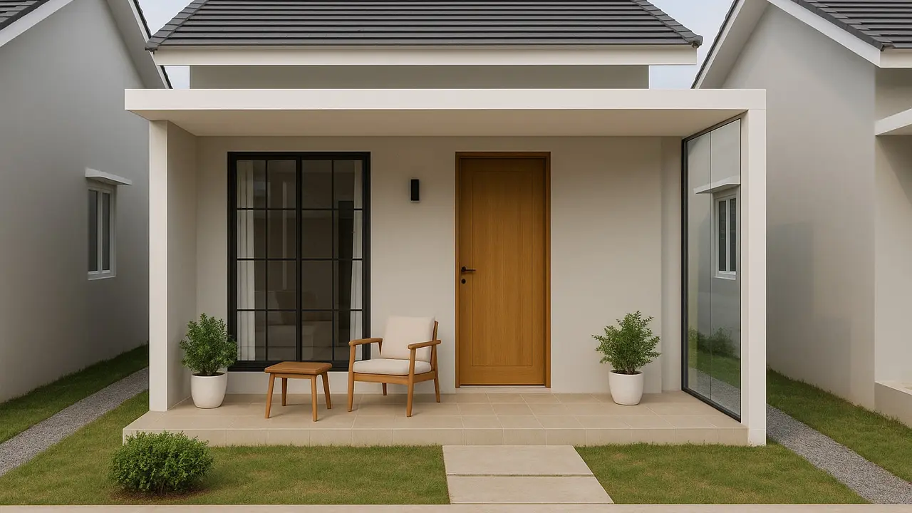 Gambar Rumah Tipe 21 Minimalis Tampak Depan