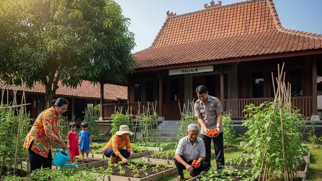 ide kebun sayur di balai desa untuk kebutuhan warga