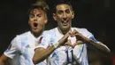 Argentina sukses mencuri poin dari markas Uruguay lewat gol tunggal Angel Di Maria. Hasil tersebut membuat Albiceleste tetap berada di urutan kedua klasemen di bawah Brasil, dengan raihan 28 poin. (AFP/Pool/Ernesto Ryan)