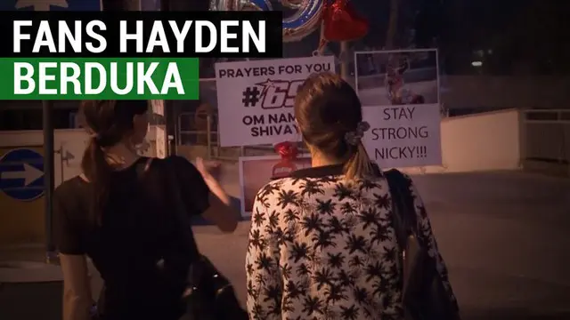 Berita video suasana duka di luar rumah sakit setelah diumumkan Nicky Hayden meninggal dunia pada Senin (22/5/2017). Mereka yang berduka adalah fans. Juara dunia MotoGP 2016 itu tewas setelah mengalami kecelakaan ditabrak mobil saat berlatih dengan s...