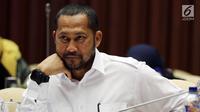 Dirut Perum Bulog Budi Waseso atau Buwas saat mengikuti Rapat Kerja (Raker) dengan Komisi IV DPR di Jakarta, Kamis (13/9). Raker juga membahas tentang evaluasi pelaksanaan APBN 2018 dan RAPBN 2019 Perum Bulog. (Liputan6.com/JohanTallo)