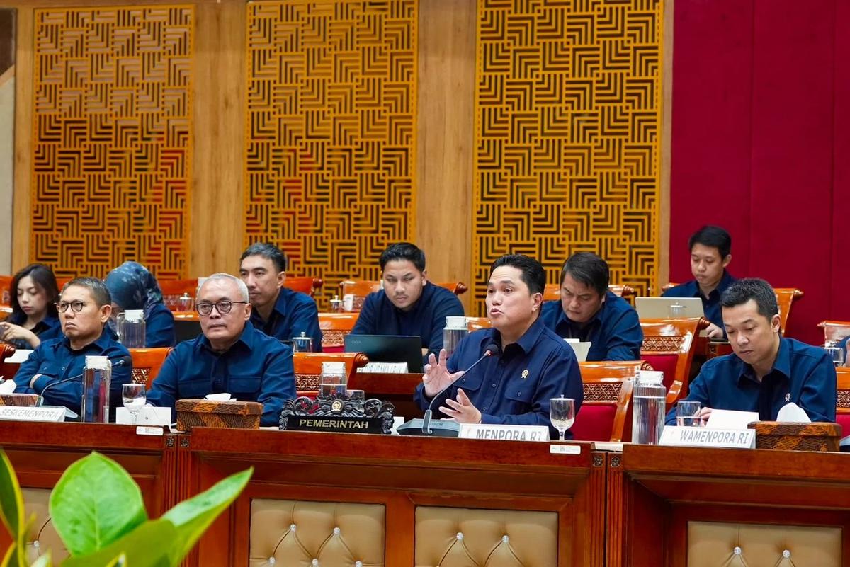 Menpora Erick Thohir saat Rapat Kerja Komisi X DPR RI