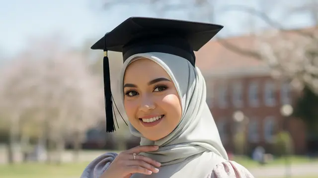 Model Gamis Midi Kombinasi Brokat untuk Wisuda