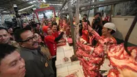 Gubernur Banten Rano Karno menggelar inspeksi mendadak (sidak) ke Pasar Modern BSD Serpong Kota Tangerang Selatan. 