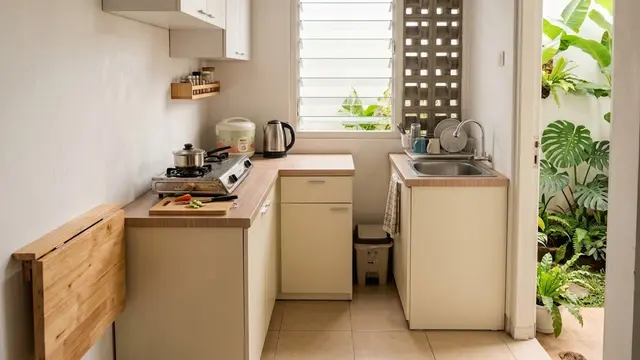 Dapur Bentuk L untuk Memanfaatkan Sudut