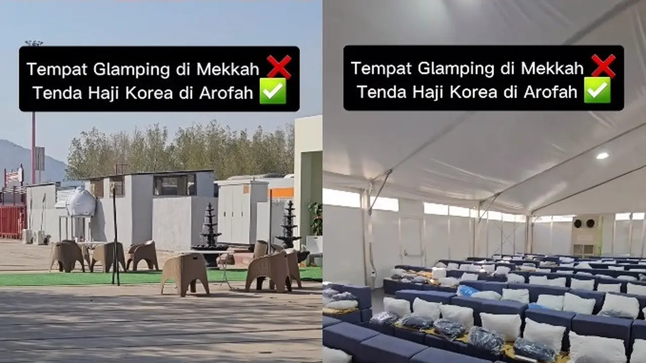 Penampakan Tenda Haji Korea di Arafah yang Fasilitasnya Super Mewah Mirip dengan Haji Furoda Indonesia (Dok. Instagram @kanggilar.id)