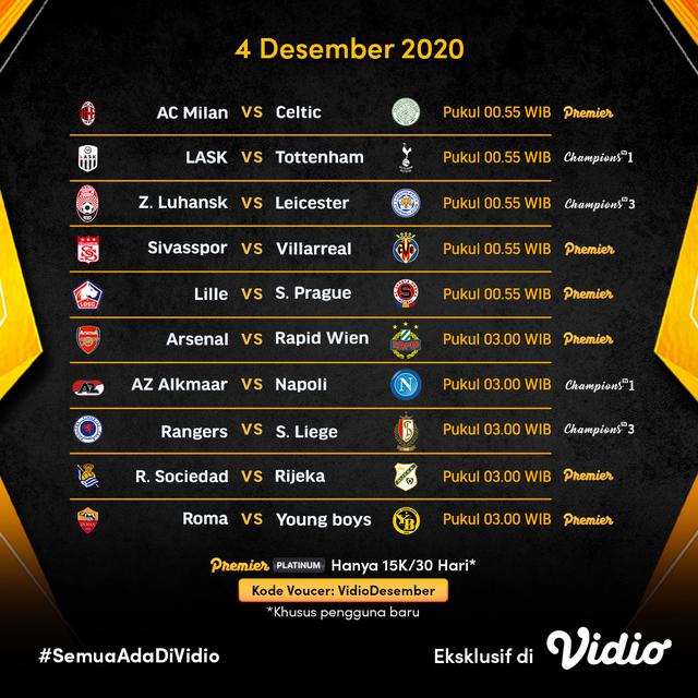 Jadwal Liga Europa Matchday 5