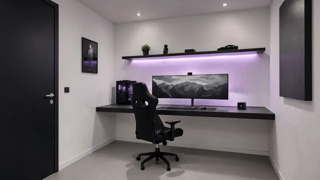 Kamar Gaming Monokrom Minimalis