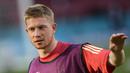 Kevin De Bruyne. Gelandang Timnas Belgia ini sudah mencetak 21 gol dalam 80 caps untuk Red Devils. Namun belum satu gol pun dicetaknya dalam 5 laga di ajang Euro yang diikutinya, yaitu Euro 2016 dan Euro 2020 ini. Dirinya baru mampu membuat 3 assist di dua edisi tersebut. (Foto: AP/Martin Meissner)