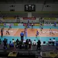 Suasana pertandingan Bogor LavAni saat melawan Jakarta BNI 46 pada laga seri pertama final four PLN Mobile Proliga 2022 di Padepokan Bola Voli Sentul, Jumat (11/3/2022). Bogor LavAni menang 3-0 dengan skor 25-19, 25-13, 25-11. (Bola.com/M Iqbal Ichsan)