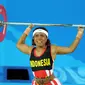 4. Lisa Raema Rumbewas (angkat Besi Putri 48 Kilogram) - Meraih medali perunggu Asian Games 2002. (AFP/Jung Yeon-Je)