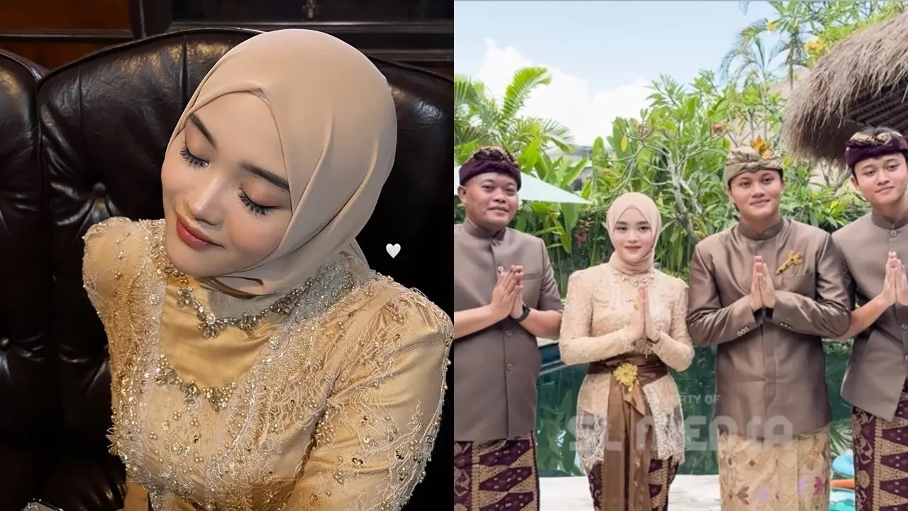 Putri Delina Berhijab di Upacara Mepamit Mahalini dan Rizky Febian
