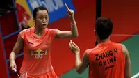 Pasangan ganda campuran Zhang Nan/Zhao Yunlei akhirnya mampu mempertahankan gelar juara di Kejuaraan Dunia (Reuters)
