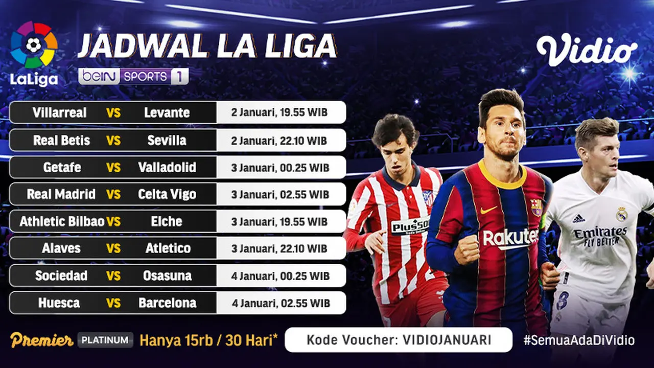 Jadwal Liga Spanyol di Vidio