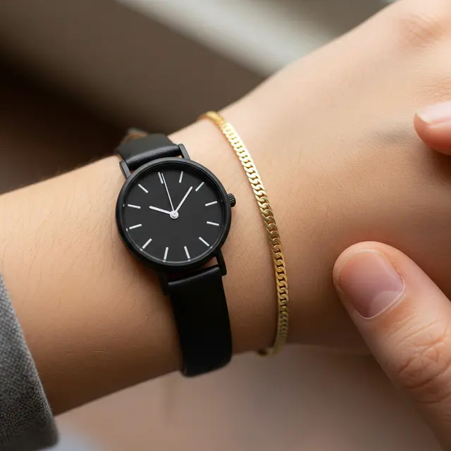 9 Model Gelang Emas Gram Kecil yang Cocok dengan Jam Tangan Hitam, Tampil Modern