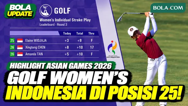 Highlight Golf Putri Indonesia di Asian Games 2026, Elaine Widjaja Finis Posisi 25