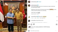 Andre Taulany memamerkan foto bersama bakal calon presiden Prabowo Subianto (sumber: Instagram&nbsp;@andreastaulany)