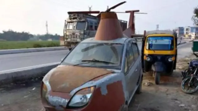 Pria Ini Ubah Mobil Jadi ‘Helikopter’, Disewakan Rp 3 Juta untuk Pengantin Baru