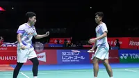 Pebulu tangkis ganda putra Indonesia Muhammad Shohibul Fikri/Daniel Marthin saat berlaga di Japan Open 2024. (foto: PP PBSI)