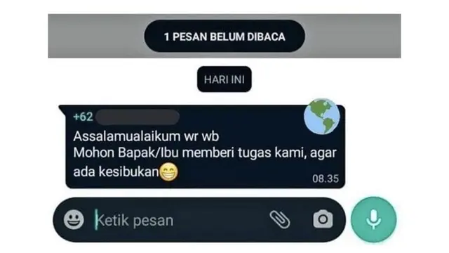 6 Chat Siswa Tanya Ada Tugas atau Tidak ke Guru Ini Bikin Satu Kelas Kesal
