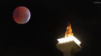 Ilustrasi gerhana bulan total. (Foto: Bintang.com/Bambang E.Ros)