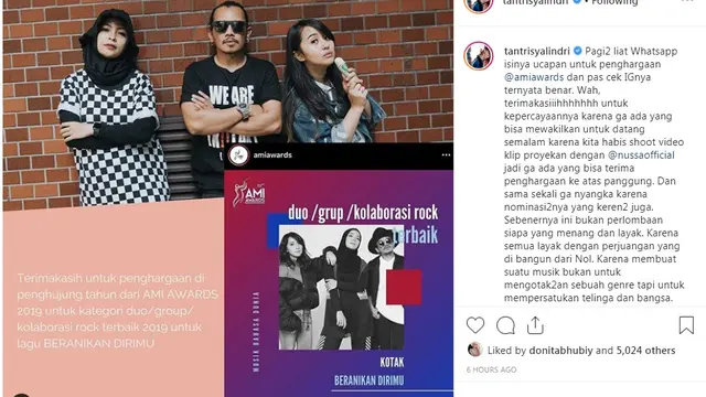 Kotak Band (Foto: Instagram/@tantrisyalindri)