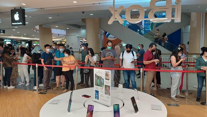 <p>Antrean preorder iPhone 14 di iBox Mall Kelapa Gading. (Dok: Erajaya)</p>