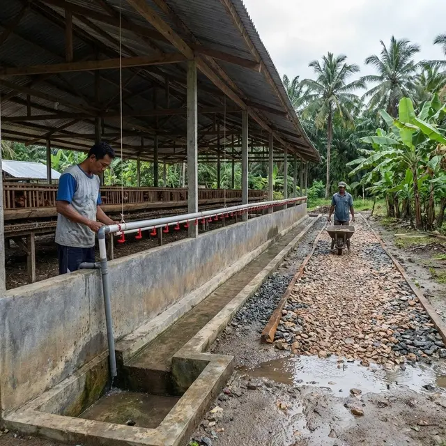 Mengatur sistem kandang ayam bagian luar