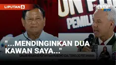 Ganjar sempat mengomentari 'suasana panas" antara  capres Prabowo dengan Anies. Ia bercanda soal posisinya di tengah bisa mendinginkan ketegangan antara capres nomor satu dan nomor dua.