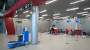 Area check in Bandara Saransk di Saransk, Rusia, Kamis (3/5). Bandara Saransk siap menyambut Piala Dunia 2018 usai direnovasi. (Mladen ANTONOV/AFP)