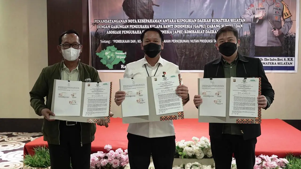Sinergi Polisi Bersama GAPKI-APHI Cegah Karhutla di Sumsel