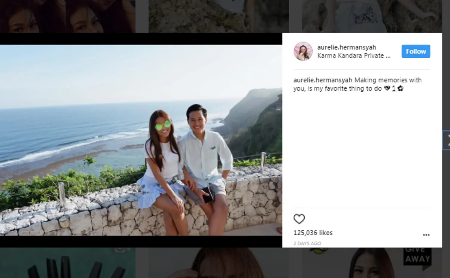 Aurel Hermansyah menutup kolom komentar foto bersama sang kekasih, Rabbani Zaki. (Instagram/aurelie.hermansyah)