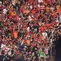 The Jakmania, kelompok suporter Persija Jakarta memberikan dukungan pada tim kesayangan. (Dok. ileague.id)
