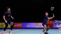 Bagas Maulana/Muhammad Shohibul Fikri berhasil lolos ke final Thailand Open 2023 setelah mengalahkan lawannya dari Korea Selatan, Choi Sol-gyu/Kim Won-ho. (Dok. PBSI)