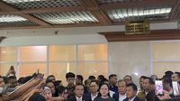 Ketua DPR RI Puan Maharani bersama para wakil pimpinan DPR RI merampungkan fit and proper test atau uji kelayakan dan kepatutan, terhadap calon Kepala Badan Intelijen Negara (BIN) Muhammad Herindra. (Radityo).
