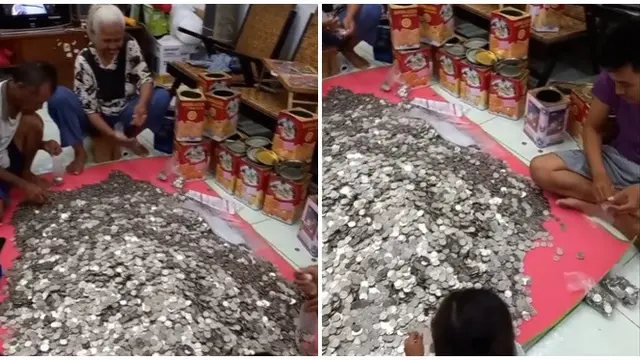 Viral Satu Keluarga Bongkar Celengan Isinya Bikin Melongo, Disebut Sultan Recehan