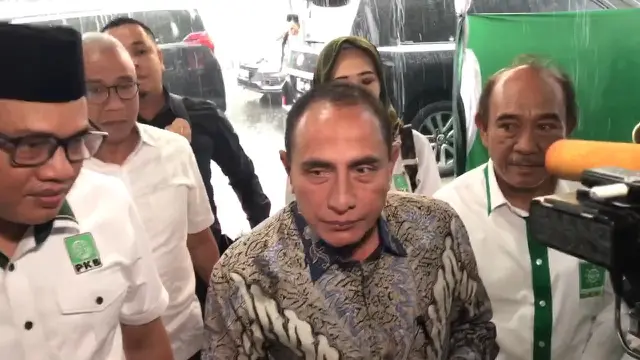 Mantan Gubernur Sumut, Edy Rahmayadi menghadiri uji kelayakan dan kepatutan atau fit and proper test calon gubernur (cagub) Sumatera Utara (Sumut) yang digelar PKB. (Istimewa)
