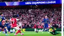 Di final pertama mereka sejak 2006 silam, Arsenal bakal bertemu dengan pemenang laga semifinal lainnya yang mempertemukan Bayern Munchen vs PSG. (John Walton/PA via AP)
