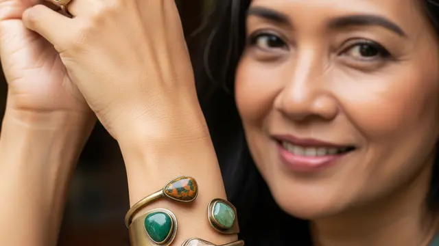 Model Gelang Aksen Permata buat Ibu 50 Tahun (AI)