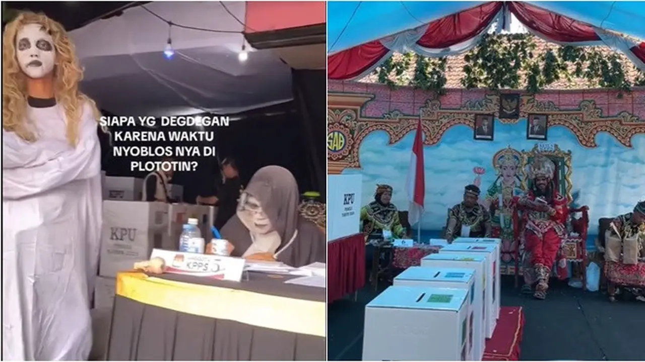 7 Potret Kostum Unik Anggota KPPS saat Bertugas, Kreatif Bikin Warga Terhibur
