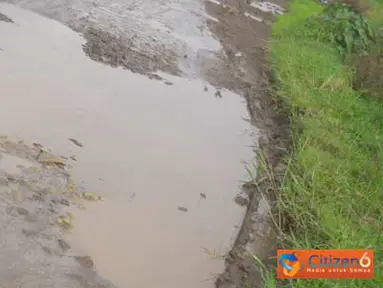 Jalan Rowosari Semarang Rusak Parah