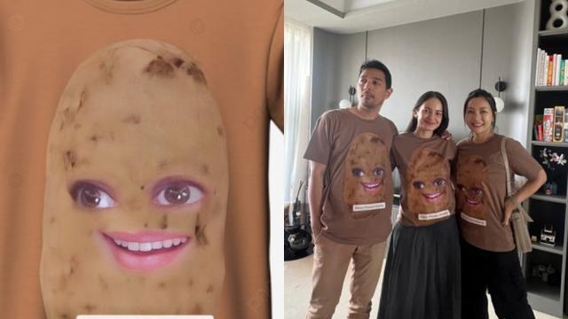 7 Potret Kejutan Ultah Enzy Storia dari Sahabat, Seru Pakai Kaos Gambar Kentang