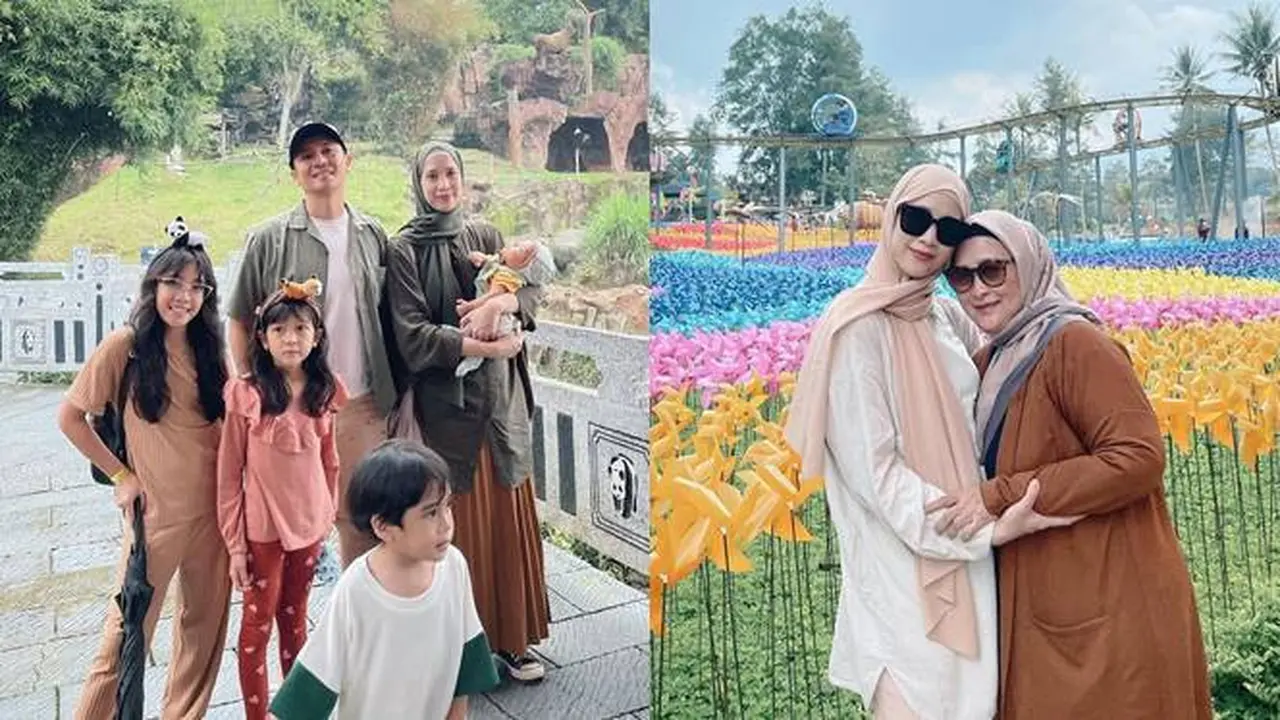 7 Momen Seru Liburan Keluarga Fanny Fabriana Bersama Keempat Buah Hatinya