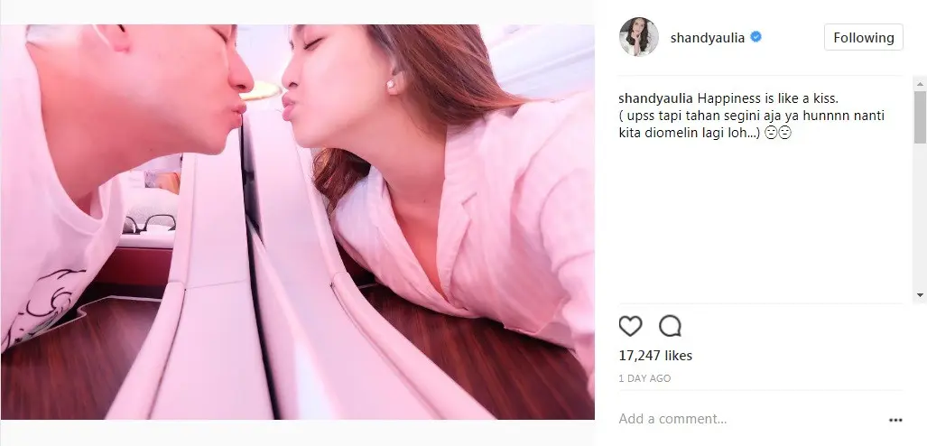 Shandy Aulia takut unggah foto mesra bareng suami lagi (Foto: Instagram)