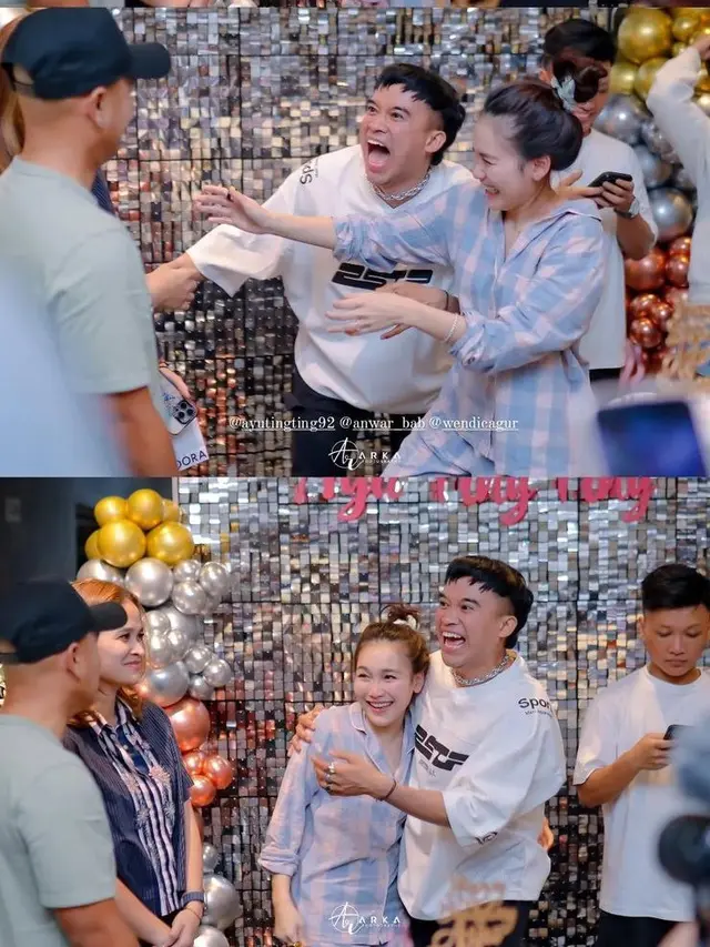 Ayu Ting Ting saat Mendapat Kejutan Ulang Tahun ke-32. [@arka_photographyy]