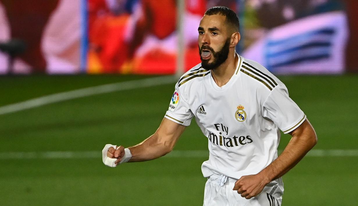 5. Karim Benzema (67 gol) - Penyerang Real Madrid ini terus tampil apik di kompetisi Liga Champions musim ini. Karim Benzema tercatat memiliki 67 gol selama bermain di Liga Champions untuk Lyon dan Real Madrid. (AFP/Gabriel Bouys)