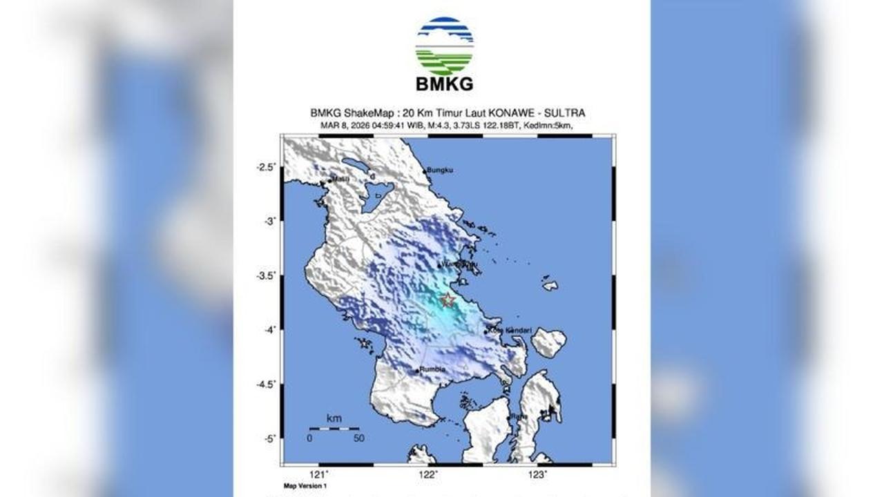 Aktivitas Sesar Lawanopo Picu Dua Kali Gempa Konawe pada Minggu Pagi